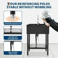 thumbnail image 7 of Rugerasy Stainless Steel Utility Sink,Freestanding Commercial Sink,Adjustable Leg with Hot and Cold Water Faucet,Hoses and Drain Kit,Large Laundry Tub for Kitchen,Garage,Bathroom,Outdoor Use, 7 of 7