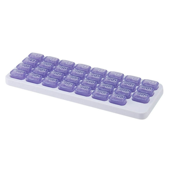 Yhmxh Estuche organizador desmontable con 31 compartimentos diarios, ranura para dosificación semanal, dispensador de pastillas y suplementos, ideal para viajes, ideal para el bolso.