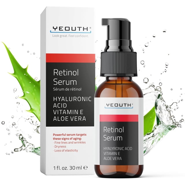 Suero Facial Retinol YEOUTH Acido Hialuronico Combo para el Cuidado de la Piel de Mujeres y Hombres