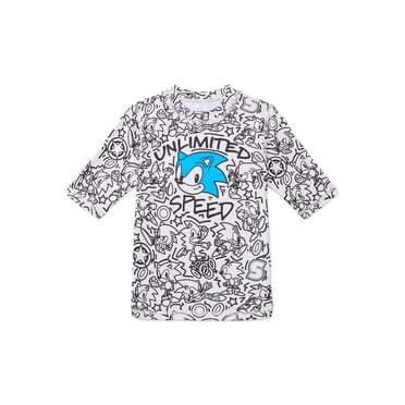 Sonic the Hedgehog Boys Short Sleeve Rashguard with UPF 50, Sizes 4-12