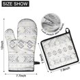 thumbnail image 6 of Black Geometric Diamond Pattern Kitchen Oven Mitt and Pot Holder Sets 4 Pcs for Baking, Cooking and Grilling, Heat Resistant Up To 392 °F, 6 of 7