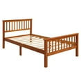 thumbnail image 2 of Hassch Vintage Wood Platform Bed with Headboard and Footboard, Walnut, 2 of 10