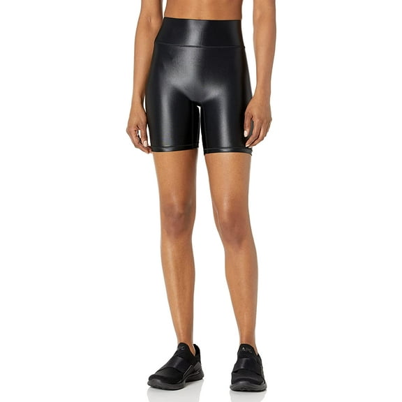 Bandier BLACK SHINE All Access Women's Center Stage 6in Biker Shorts, US 1X
