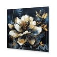 thumbnail image 2 of Designart "Carnation Flower Blue Gold IV" Floral Carnation Metal Wall Decor, 2 of 5