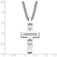 thumbnail image 3 of Stainless Steel Curb Necklace with Pendants Chain Polished & Brushed CZ Moveable Cross 22 inch, 3 of 4