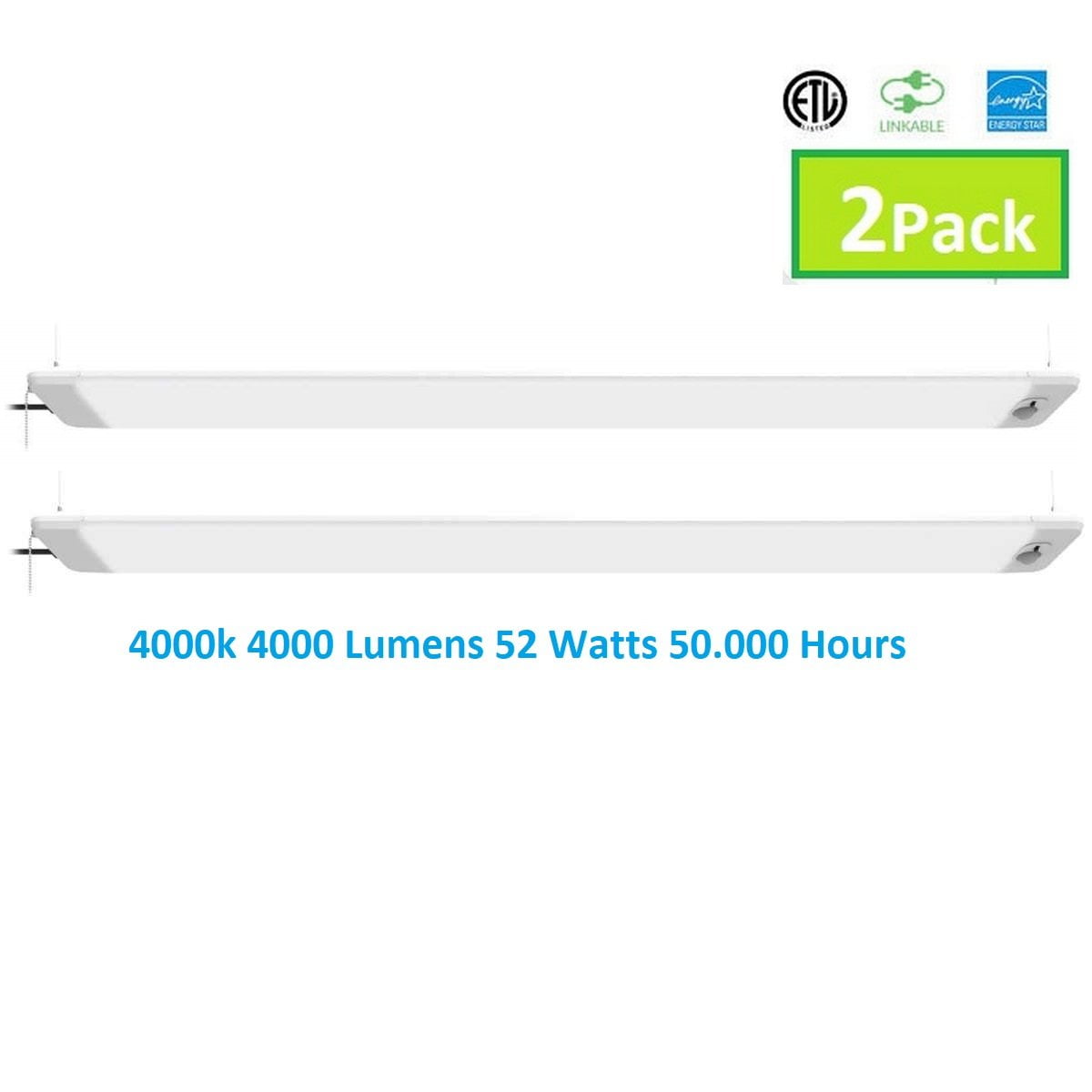 Feit 4 Foot Linkable Led Utility Shop Light W Motion Sensor Pack Of 2 Walmart Com