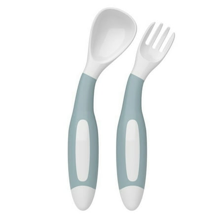 

Plastic Baby Spoon and Fork Set Training Baby Spoon & Fork for 6 Months+ Cutlery for Infant Toddler Children