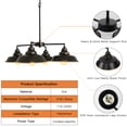 thumbnail image 5 of Depuley 4-Light Farmhouse Pendant Light, Industrial Chandelier Light Fixtures Hanging with Metal Shades, Black, E26, 5 of 8