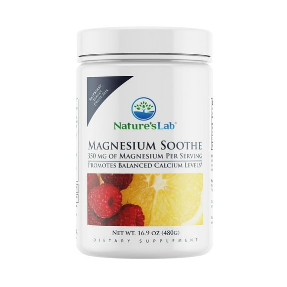Nature's Lab Magnesium Soothe Powder 350mg - 16.9 oz (100 Servings) - Promotes Balanced Calcium Levels, Muscle & Nerve Function, Energy Production, and Overall Cardiovascular Health*