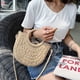 thumbnail image 4 of 2X Paja Bolso Tejido Hecho una Mano de Ratán Tejido Retro Vintage Cuerda de Paja de Punto Mujeres Crossbody Bolso con Anillo Fresco Verano Bolsa de Playa Beige, 4 of 6