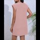 thumbnail image 5 of Vestido Corto de Verano para Mujer, Estilo Camiseta, Corta, Cuello Redondo, Informal, Holgado, Básico, Minivestido Rosa XXL, 5 of 7