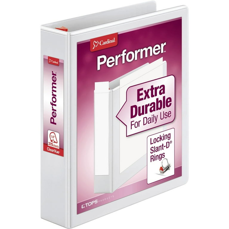 Cardinal XtraValue ClearVue Slant-D Ring Binder, Sold as 1 Each Cardinal XtraValue ClearVue Slant-D Ring Binder, Sold as 1 Each