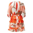 thumbnail image 4 of Kcodviy Robe Tunique pour Femme Printemps Été à Manches Grande Taille Col en V Imprimé Robe Irrégulière Décontractée Ourlet Court Robe Courte, 4 of 5