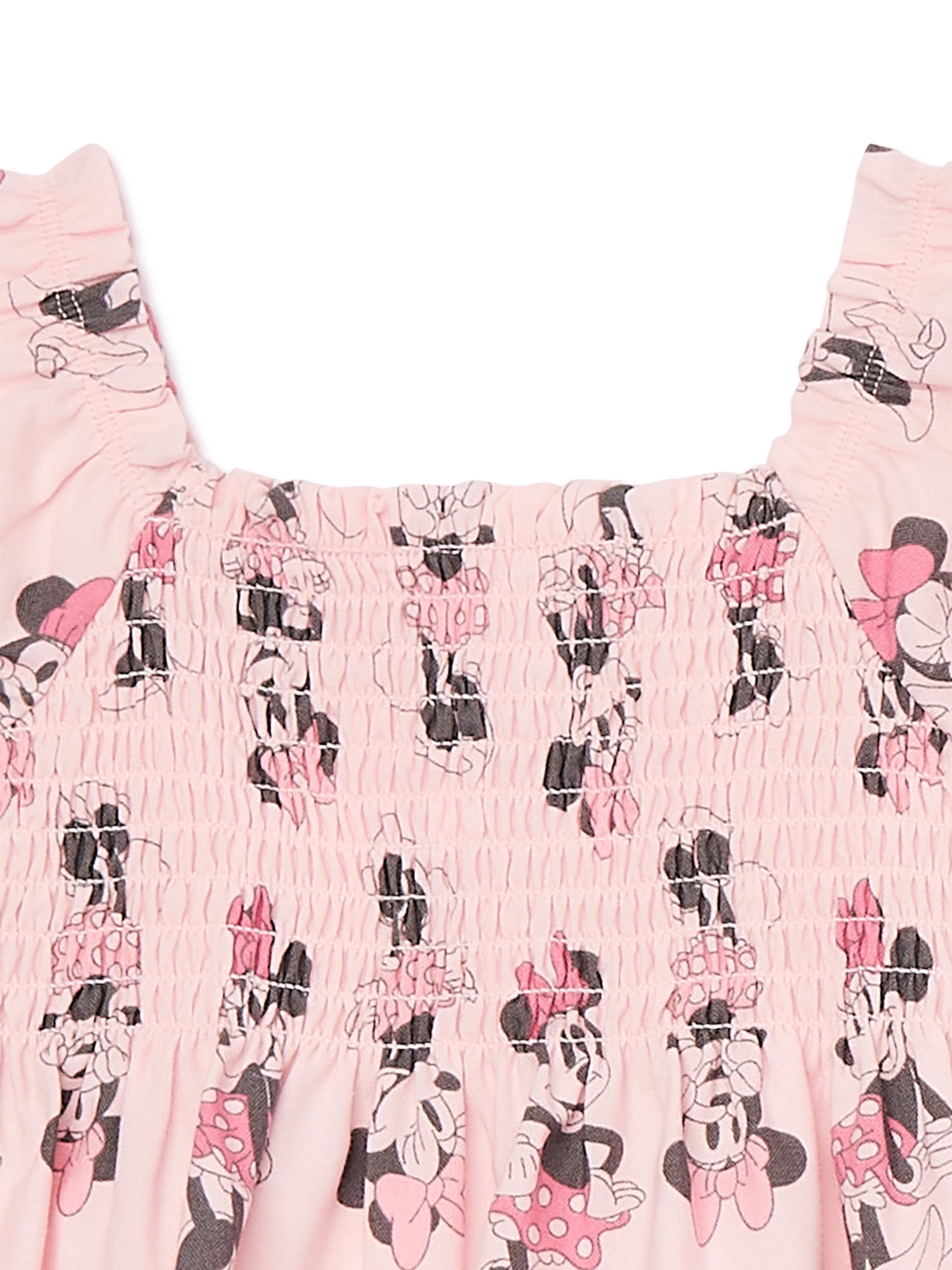 Minnie Mouse Baby Girl Smocked Top and Pants Outfit Set with Headband, Sizes 0/3 Months-24 Months