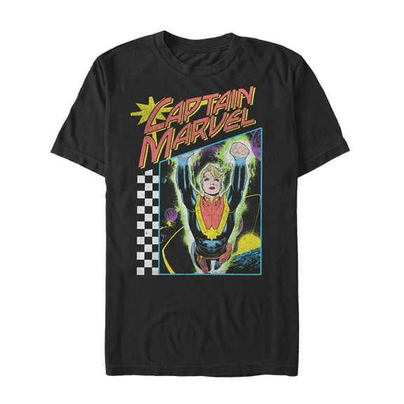 Men's Marvel Captain Retro Racer  Graphic Tee Black X Large