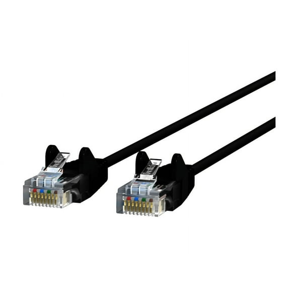 Belkin Slim - Patch cable - RJ-45 (M) to RJ-45 (M) - 5 ft - UTP - CAT 6 - molded, snagless - black