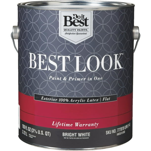 Best Look 100 Acrylic Latex Paint & Primer In One Flat Exterior House