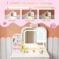 thumbnail image 4 of Zimtown Kids Vanity Set with Lighted Mirror & Drawers, Pretend Play Makeup Table, Ice Cream Design Elements, White, 4 of 9