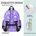 thumbnail image 5 of Unicorn and Wing Purple Pattern Cute School Backpack Bag for School with Padded Back and Adjustable Shoulder Straps 15.25"x11.5"x5.25", 5 of 5