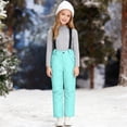 thumbnail image 2 of HCNTES Boys Girls Snowsuit Bib Overalls Children's Insulated Winter Wear with Adjustable Shoulder Straps(A-Mint Green,6-7 Years), 2 of 9