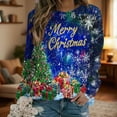 thumbnail image 4 of Women's Christmas Sweatshirt Christmas tree Graphic Print Long Sleeve Crewneck Pullover Loose Casual Holiday Party Ugly Xmas Top, 4 of 6