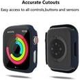 thumbnail image 5 of 5 Pack Hard PC Case for Apple Watch SE 44mm 2022 Series 6 Series 5 Series 4 with Tempered Glass Screen Protector, Ultra-Thin Scratch Resistant Bumper Protective Cover for iWatch Accessories, 5 of 5