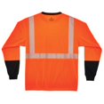 thumbnail image 1 of Type R Class 2 Black Bottom Front Performance Long Sleeve T-Shirt, Orange - Small, 1 of 1