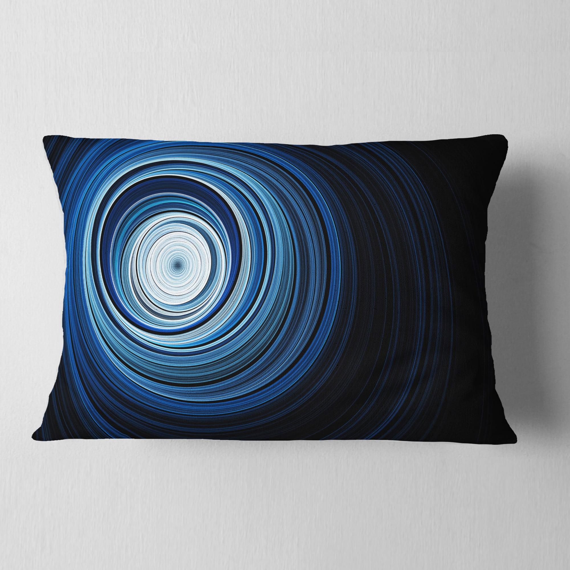 Designart Endless Tunnel Light Blue Ripples - Abstract Throw Pillow - 12x20
