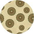 thumbnail image 1 of Ahgly Company Tapis Rond Lavable en Machine Intérieur Transitionnel Brun Or, 7 Pieds Rond, 1 of 7