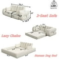 thumbnail image 2 of SEENYOO 78.7" Cloud Couch, Sofa Bed for Living Room, Teddy Fabric Foam-Filled Sofa, 3-in-1 Foldable Lazy Sleeper, Space-Saving, Multi-Purpose, Brown, 2 of 17