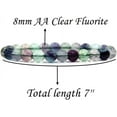 thumbnail image 2 of Natural AA Clear Fluorite Gemstone 8mm Round Beads Stretch Bracelet 7" Unisex, 2 of 5