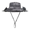 thumbnail image 2 of Sombrero de enfriamiento del ventilador Sombreros de vaquero ajustables transpirables recargables de ala ancha Sombrero para el sol tinta gris oscuro, 2 of 8