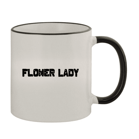 

Flower Lady - 11oz Ceramic Colored Rim & Handle Coffee Mug Black