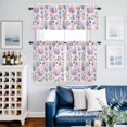 thumbnail image 2 of Summer Beach Kitchen Curtains Valances and Tiers Set of 3 Ocean Starfish Shell Coastal Conch Coral Flower Tier Curtains and Valance with Rod Pocket for Small Windows, 27.5"x36", 2 of 9