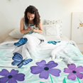 thumbnail image 3 of Butterfly 50x60 Inch Double-Layer Lamb Fleece Throw Blanket – Super Soft & Cozy Flannel with Lamb Wool Backing, Warm Anti-Pilling Plush Blanket for Couch, Bed, Sofa, 3 of 5