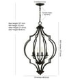 thumbnail image 4 of JONATHAN Y Selema 4-Light 19" Iron Adjustable Ogee Lantern LED Pendant, Bronze, 4 of 8