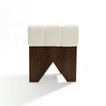 thumbnail image 5 of LuxenHome Upholstered White Modern Armless Accent Chair, 5 of 10