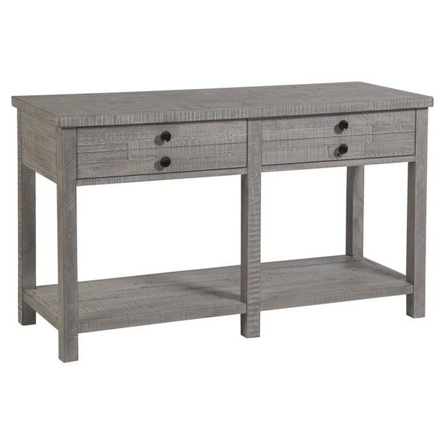 Palmetto Home Studio 20 Console Moderne en Pin Massif et Bois Gris