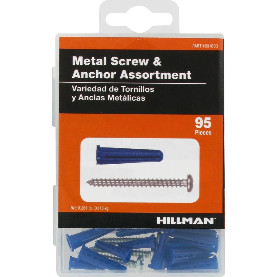 The Hillman Group Anchors with Screws Assortment, 95pk