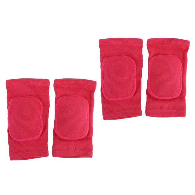 Knee Sleeves High Elastic Breathable Protector Pads for Ice Hockey Running Rose Red