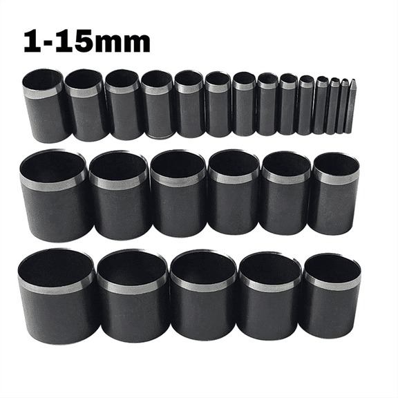 1-15mm Leather Hole Punch Die Round One Hole Hollow Punch Circle Cutter Tool Kit Cutting,1 Set of Leather Hole Punch Die,Black