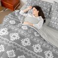 thumbnail image 5 of Manfei Boho Aztec Tribal King Bedding, Bohemian Geometric King Bed in a Bag, White, Gray Reversible 7-Piece, 5 of 6