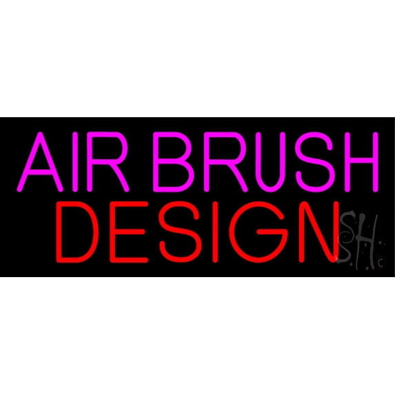 Pink Airbrush Design LED Neon Sign 13 x 32 - inches, Black Square Cut Acrylic Backing, with Dimmer - Bright and Premium built indoor LED Neon Sign for Defence Force.
