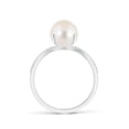 thumbnail image 2 of ANGARA Freshwater Cultured Pearl and Diamond Split Shank Ring in 14K White Gold for Women | June Birthstone, Birthday, Anniversary, Jewelry Gift for Women | Pearl Ring, 2 of 5