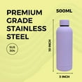 thumbnail image 3 of SuperGeneriX 17 oz Matte Insulated Stainless Steel Water Bottle - Vacuum Sealed Travel Bottle (Lilac), 3 of 8