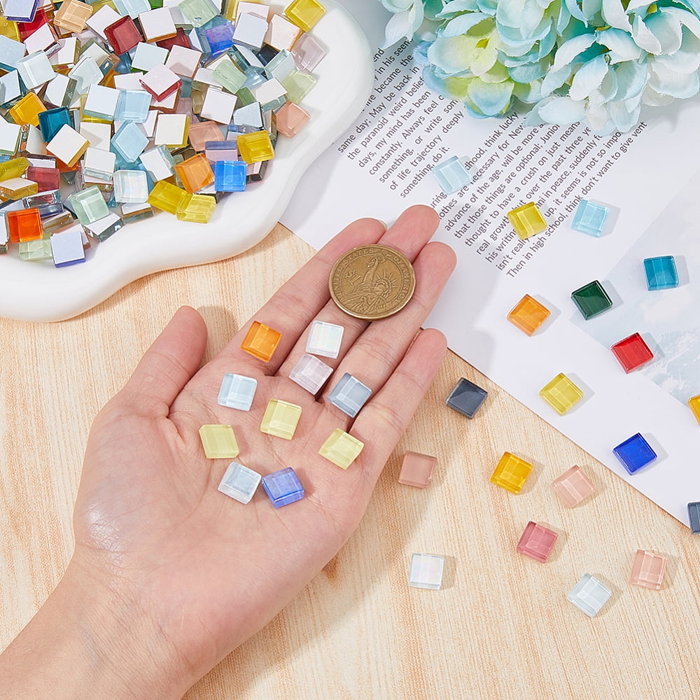 Glass Mosaic Tiles Square Mosaic Stained DIY Picture Frames Glass Strips DIY for Disco Ball Decor Home Decoration Art Crafts