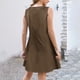 thumbnail image 4 of Camisón de poliéster para mujer, vestido de tirantes con cuello en V y botones para vacaciones de primavera y verano., 4 of 7