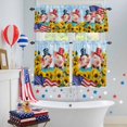 thumbnail image 4 of Independence Day Kitchen Curtains Valances 3 Piece Set, U.S. Flag Themed Farm Pig Rustic Farmhouse Sunflowers Rod Pocket Tier Curtain and Valance Drapes for Small Window 36 Inch Length for Bedroom, 4 of 9