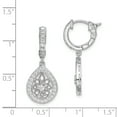 thumbnail image 2 of Primal Silver Sterling Silver Rhodium-plated Cubic Zirconia Hinged Hoop Dangle Earrings, 2 of 4