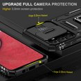 thumbnail image 6 of Armor Case for Samsung Galaxy A15, Sliding Lens Camera Cover Protection Ring Kickstand Compatible with Magnetic Car Mount Holder Military Grade Hybrid Rugged PC Soft TPU Shockproof Case,Black, 6 of 7
